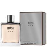 Hugo Boss Man EDT—flask-inspired bottle with bold branding, embodying fresh, aromatic masculinity