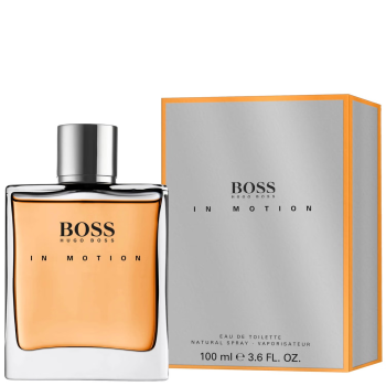 "Hugo Boss In Motion EDT—a dynamic, energizing men's fragrance with vibrant mandarin, spicy cinnamon, and rich musk, designed for confidence and momentum