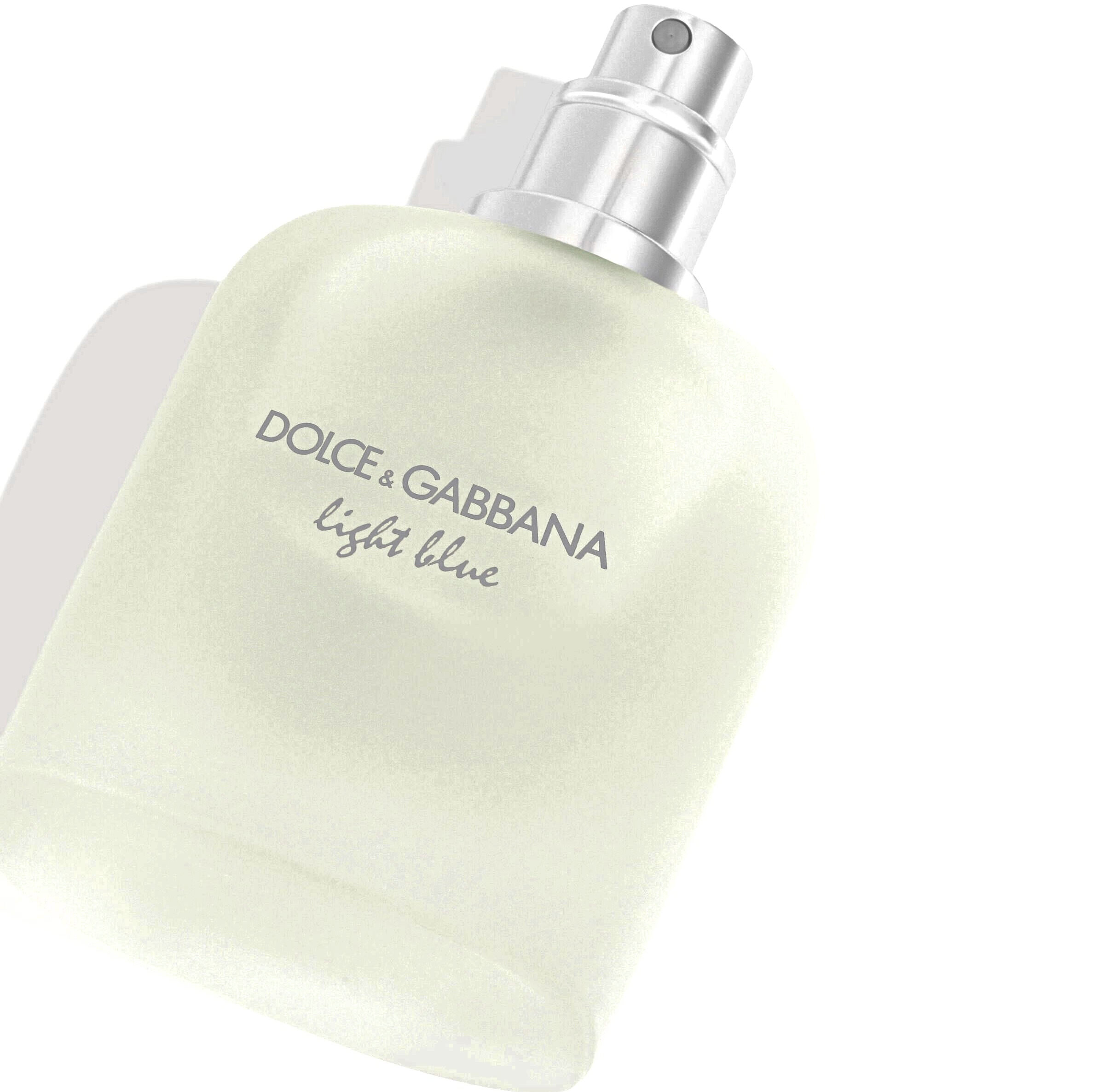 A 125ml bottle of Dolce & Gabbana Light Blue Pour Homme Eau de Toilette, showing its frosted glass design and silver cap against a clean white background.